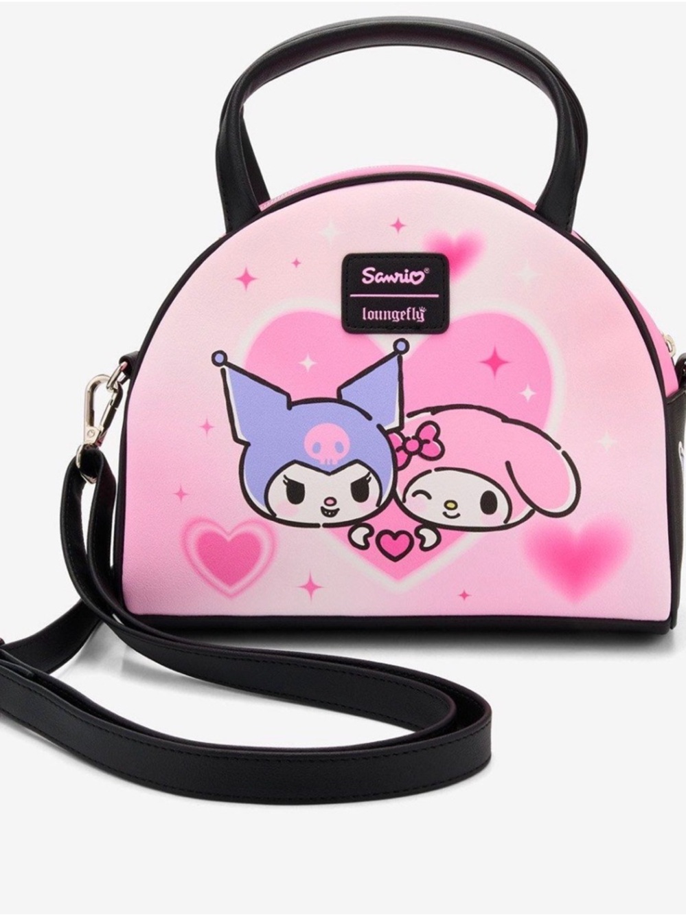 Loungefly Pink My Melody & Kuromi Heart Crossbody Bag